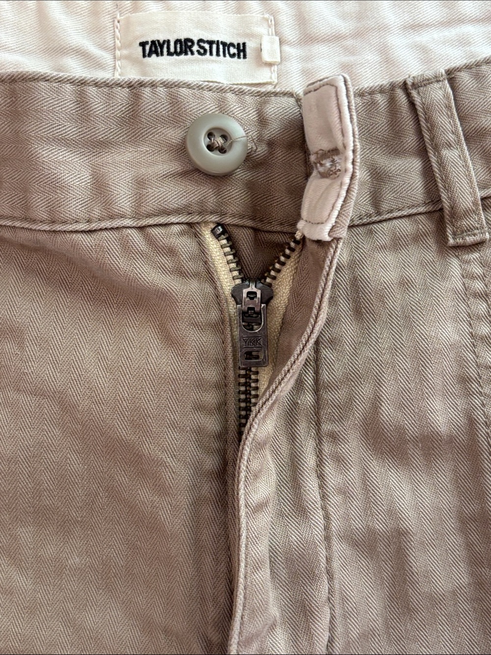 Taylor Stitch Men’s Size 33 The Trail Short Khaki Herringbone Utility Fatigue - Picture 5 of 7